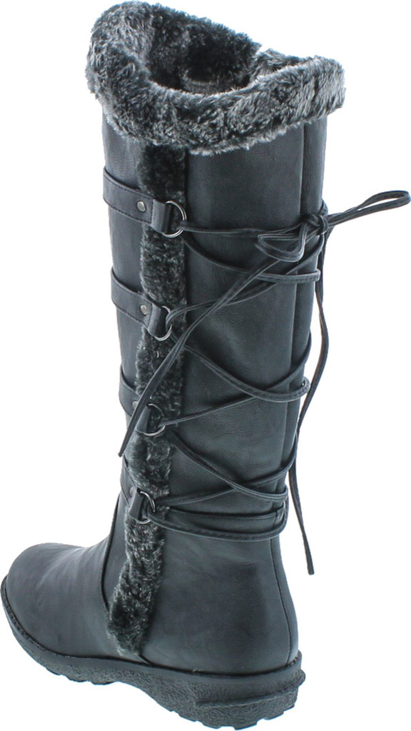 Forever Aura-42 Womens Back Lace Up Knee High Boots Winter Boots