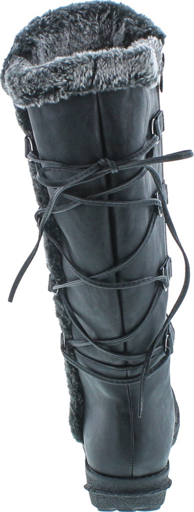 Forever Aura-42 Womens Back Lace Up Knee High Boots Winter Boots