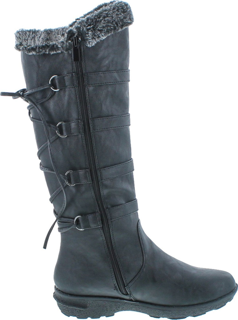 Forever Aura-42 Womens Back Lace Up Knee High Boots Winter Boots