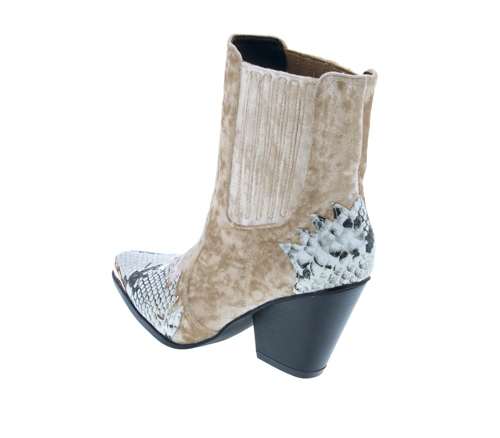 Cape Robbin Women Flame Pattern Cowboy Boot - Block Heel Western Boot - Chunky Heel Ankle Boot