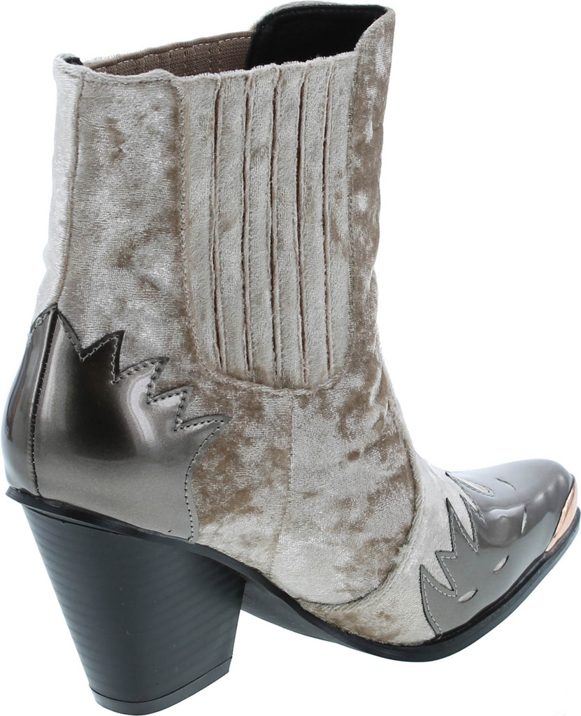 Cape Robbin Women Flame Pattern Cowboy Boot - Block Heel Western Boot - Chunky Heel Ankle Boot