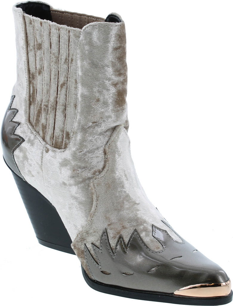 Cape Robbin Women Flame Pattern Cowboy Boot - Block Heel Western Boot - Chunky Heel Ankle Boot