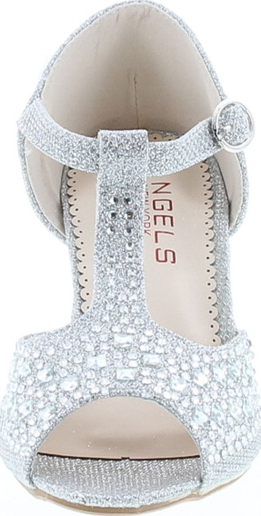 Angels New York Girls Glitter & Stone Sandal With Memory Foam Insole