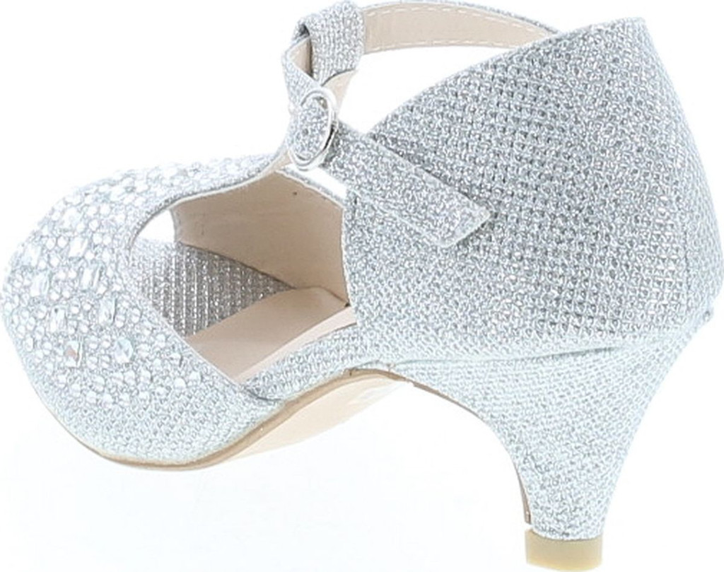 Angels New York Girls Glitter & Stone Sandal With Memory Foam Insole