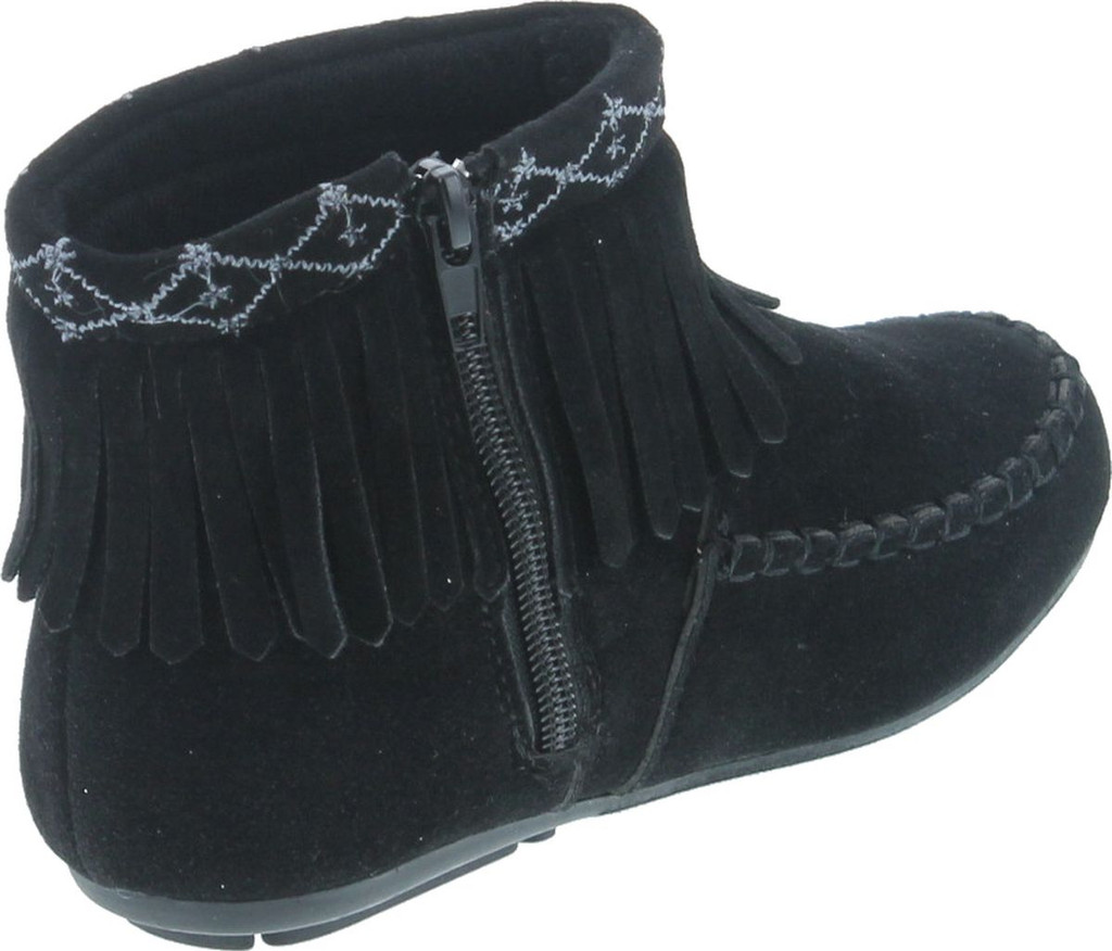 Betani Denise-5 Girl's Kids Embroidered Fringe Mocassin Low Heel Ankle Booties
