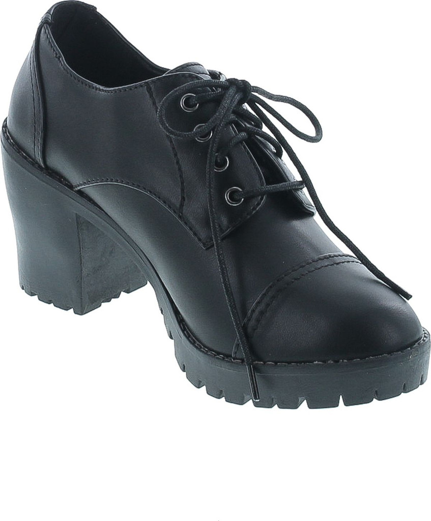 chunky heel oxford shoes