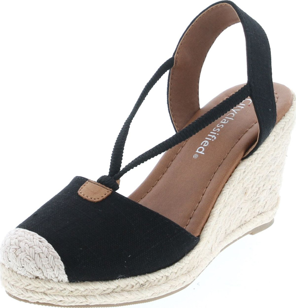 City Classified Gigi Women's Cap Toe Espadrille Wedge Sandal