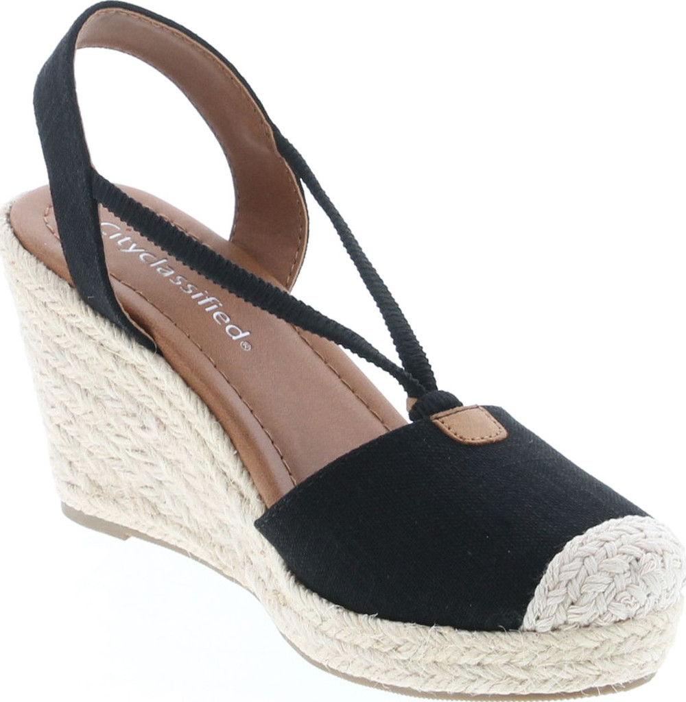 City Classified Gigi Women's Cap Toe Espadrille Wedge Sandal