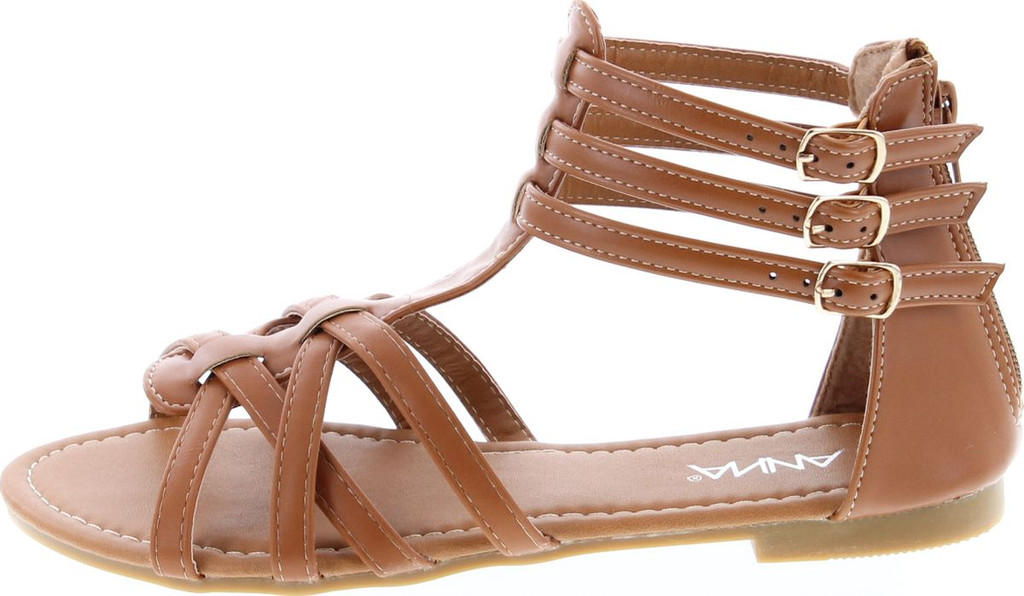 Anna Mavis-8 Women Buckle Zip Gladiator Sandal