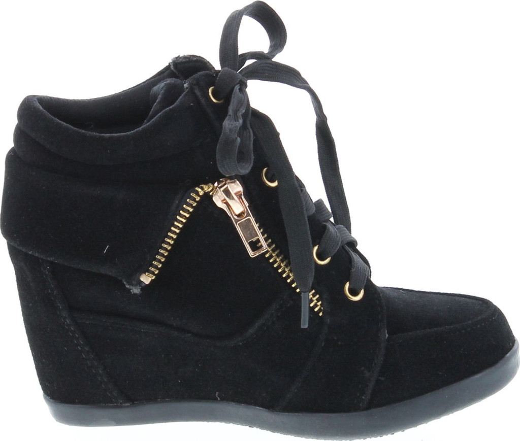 Link Gladys-24K Children Girl's Comfort Hidden Wedge Lace Up Ankle Sneakers