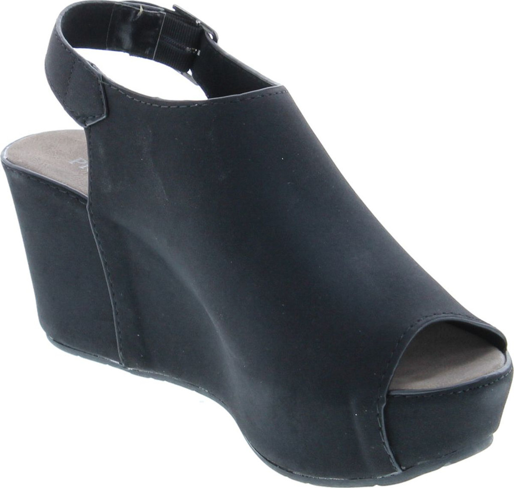 Pierre Dumas Women's Natural-6 Faux Leather Low Heel Wedge