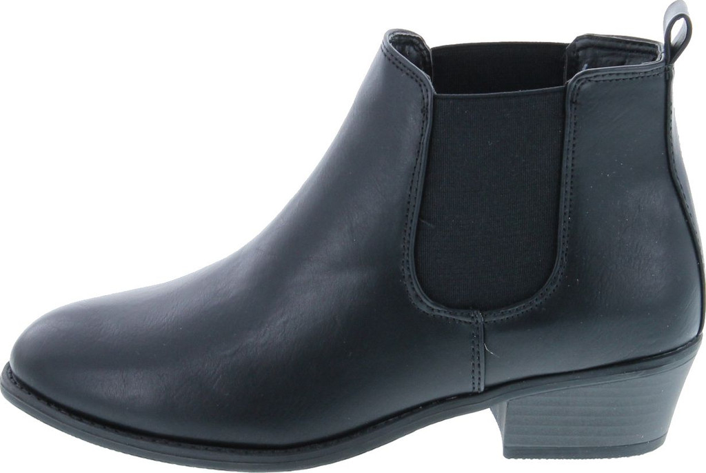 Refresh Tildon-02 Women's Almond Toe Simple Flat Heel Ankle Riding Booties