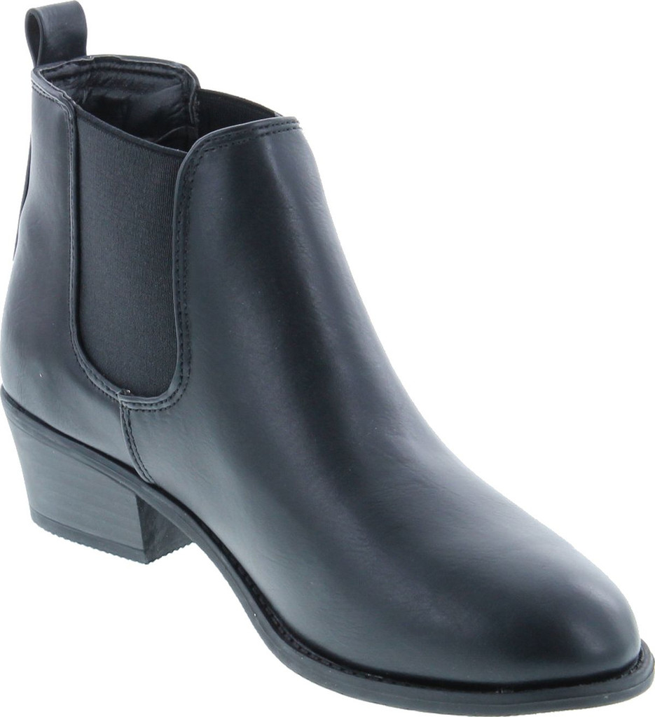 Refresh Tildon-02 Women's Almond Toe Simple Flat Heel Ankle Riding Booties