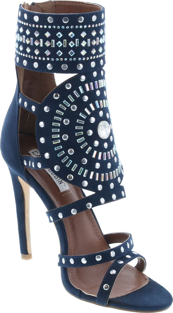 Cape Robbin Blaire-5 Womens Open Toe Strappy Cuff Stiletto High Heel Rhinestone Sandals