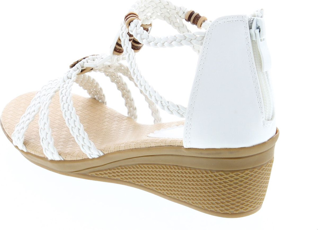 Forever Link Paramount-10 Women's Woven Beaded Floral Wedge