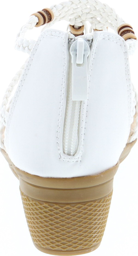 Forever Link Paramount-10 Women's Woven Beaded Floral Wedge