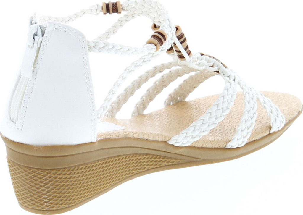 Forever Link Paramount-10 Women's Woven Beaded Floral Wedge