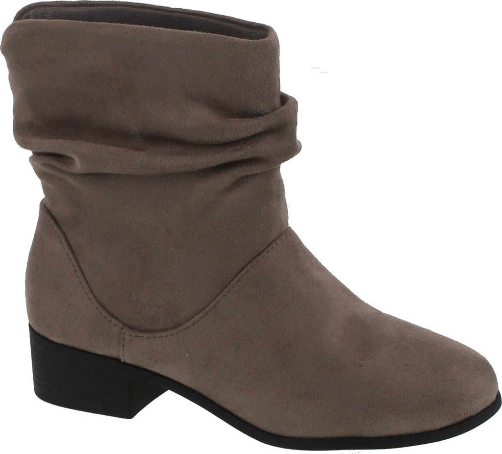 Energy Women's Slouchy Pull On Low Block Heel Ankle Booties