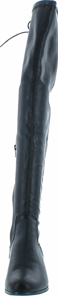 Chase & Chloe Maggy-1 Women's Thigh High Drawstring Low Chunky Heel Boots