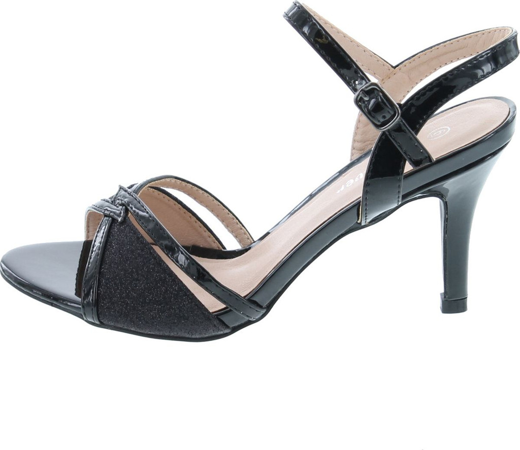 Forever Villa-04 Women's Glitter Metallic Ankle Strap Buckle Wrapped Heel Sandals