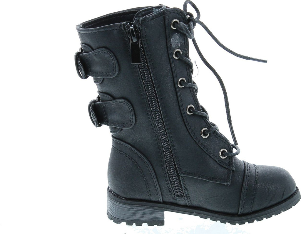 baby black combat boots