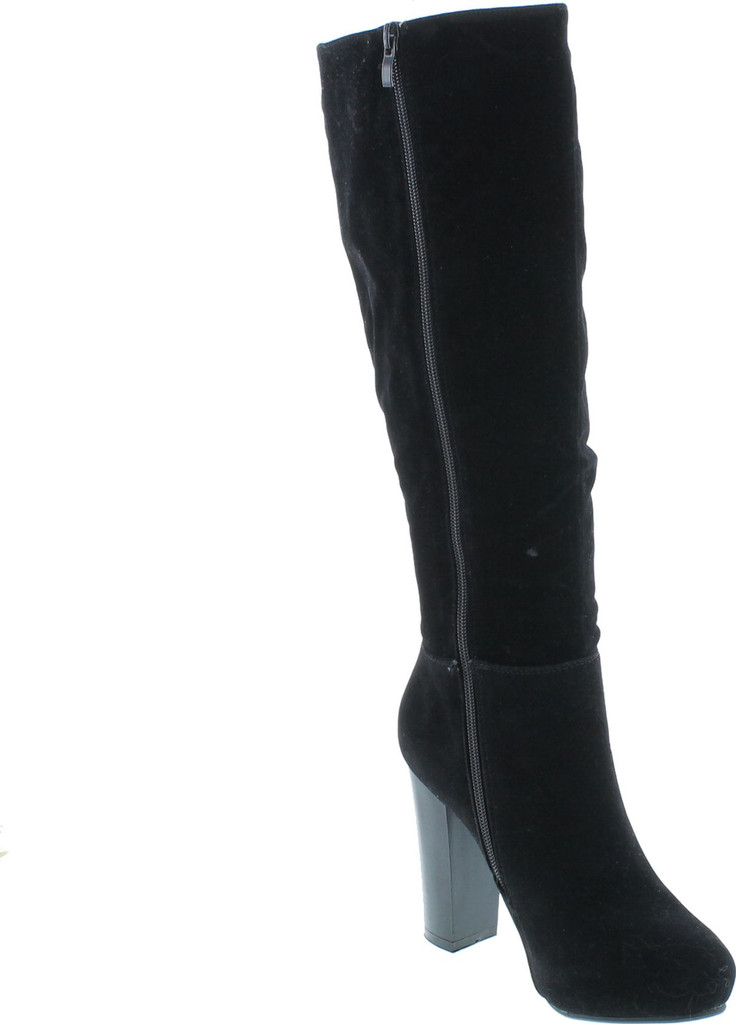 Refresh Women's Ringo-03 Knee High Side Zipper Closure Chunky High Heel Dress Boots