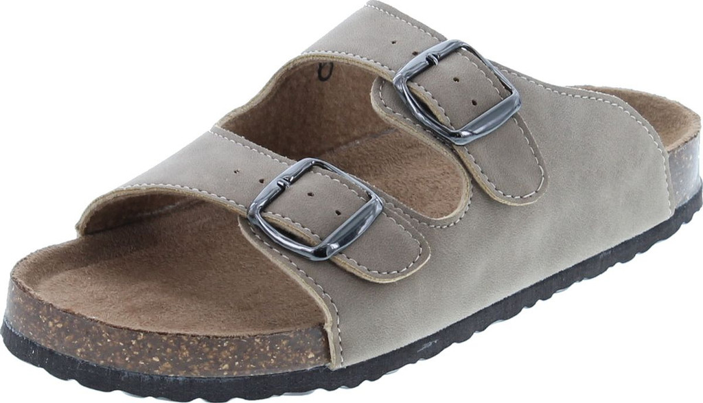 Outwoods Women's Bork-46 Vegan Leather Adjustable Double-Strap Slip-On Sandals