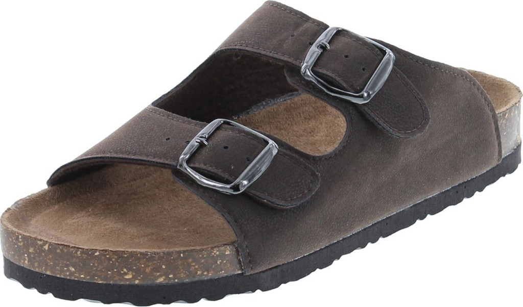 Outwoods Women's Bork-46 Vegan Leather Adjustable Double-Strap Slip-On Sandals