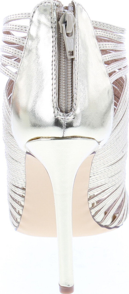 Liliana Nikia-9 Women Metallic Caged Peep Toe Cutout Stiletto Sandal Gold