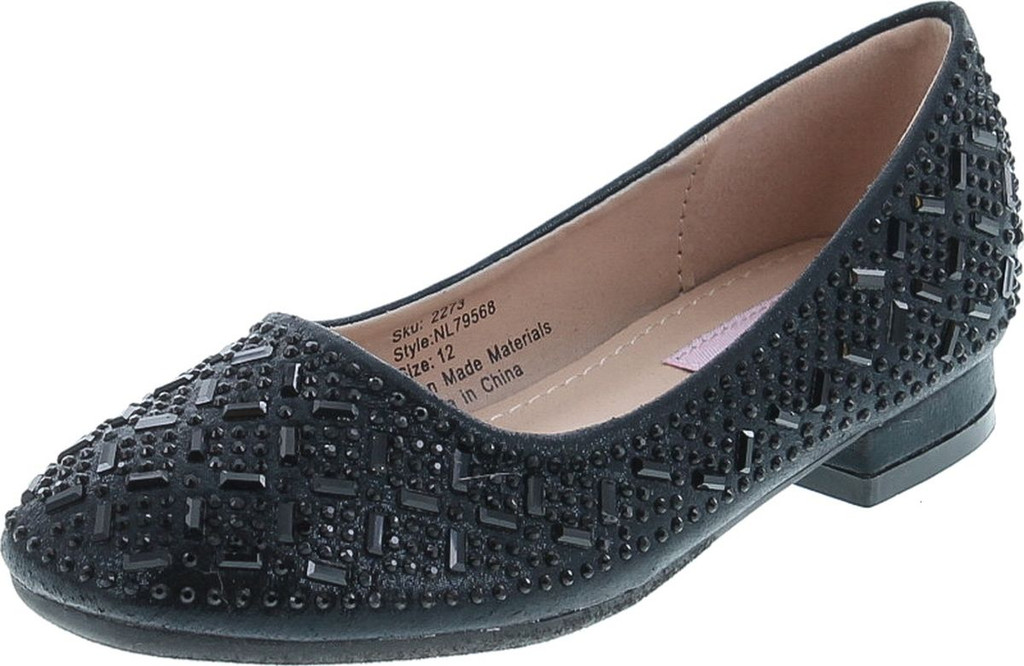 Nanette Lepore Girls Low Heel Rhinestone Dress Shoes
