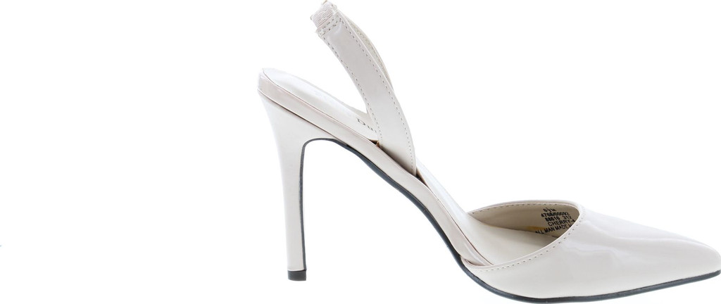 Pierre Dumas Women's Cherry-4 Vegan Leather Pointed-Toe D'orsay Slingback Dress Pump Stiletto Heels