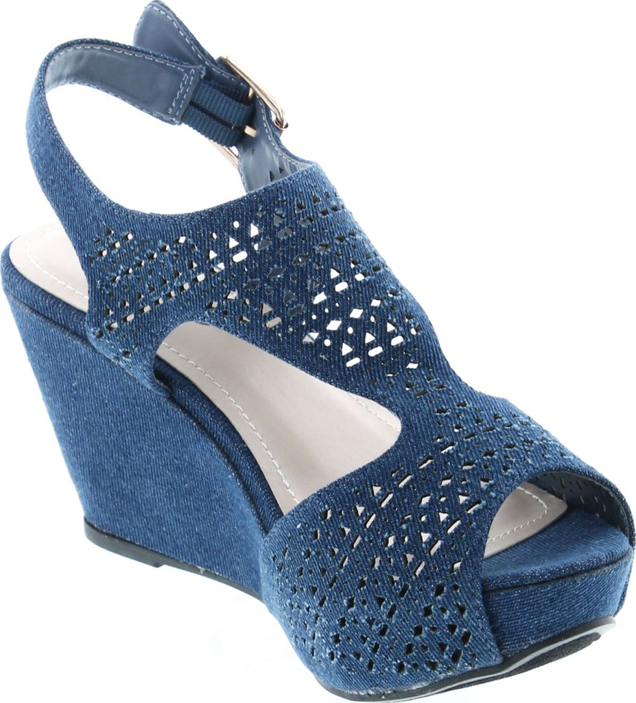 Bonnibel Women's Platform Wedge Heel Cut Out Sling Back Sandals