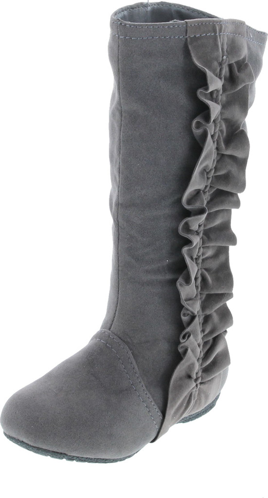 Kali Footwear Girls Event Jr Faux Suede Ruffle Boots