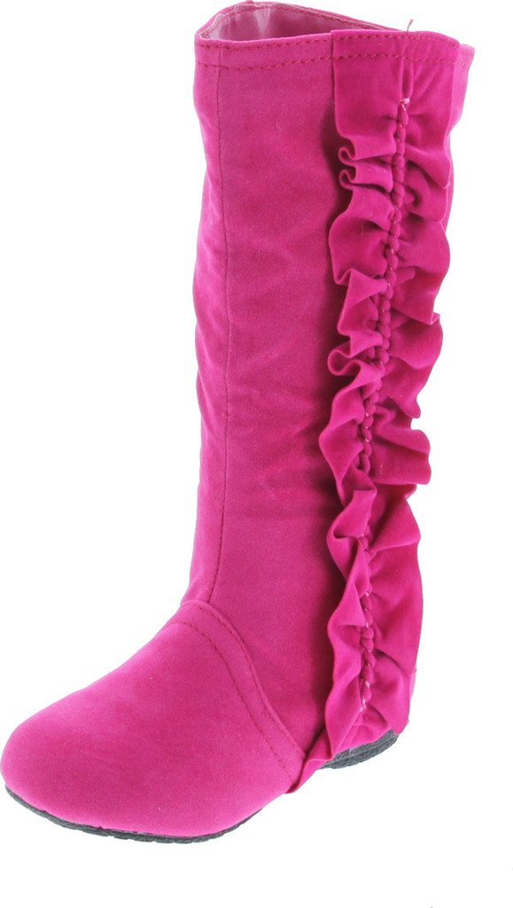 Kali Footwear Girls Event Jr Faux Suede Ruffle Boots