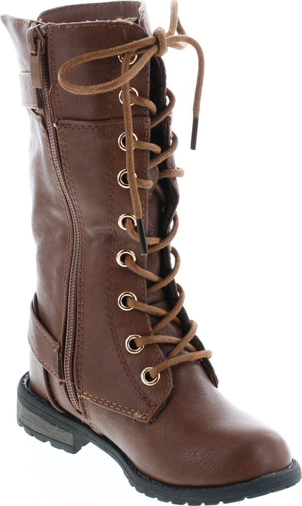 Forever Mango 27K Little Kids Combat Lace Up Boots