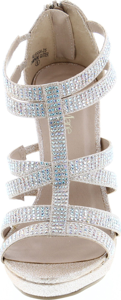 Bella Marie Women's Alessa-25 Special Occasion Rhinestone Strappy Heeled Sandal
