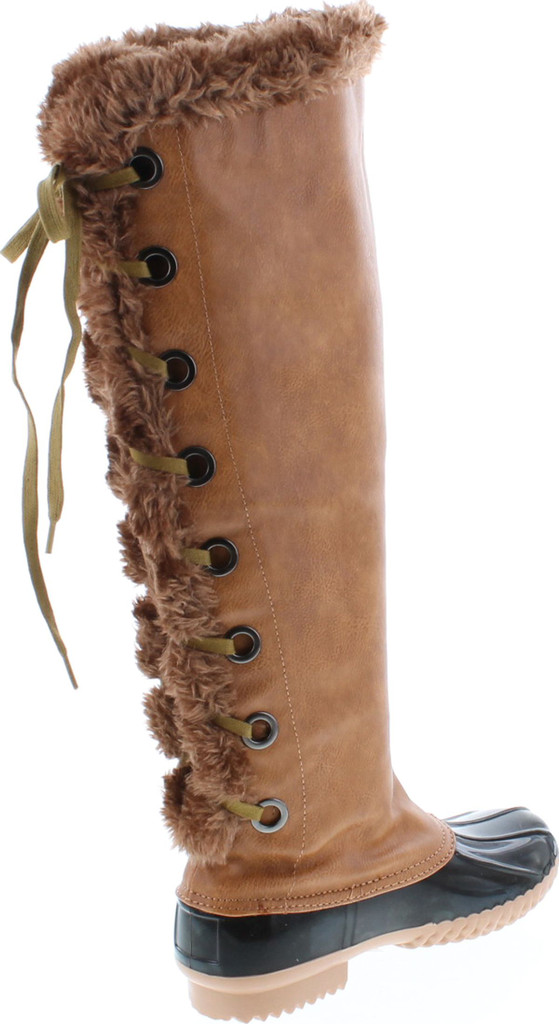 Nature Breeze Duck-15 Women's Knee High Lace Up Insulated Boots Half Size Small