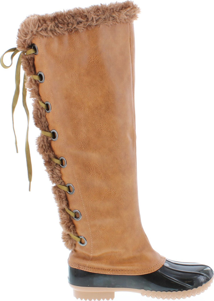 Nature Breeze Duck-15 Women's Knee High Lace Up Insulated Boots Half Size Small