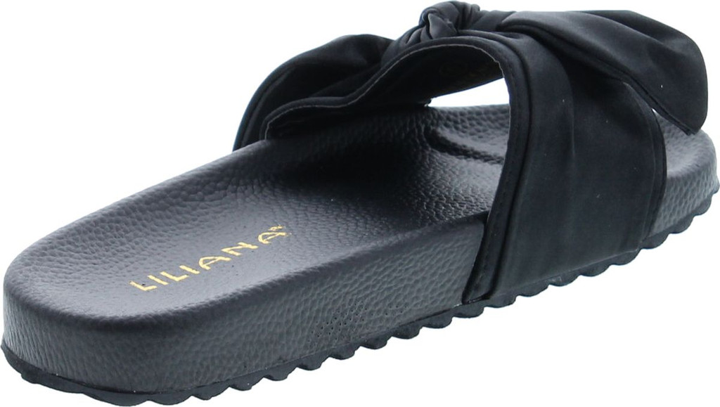 Liliana Nomi-7 Womens Cute Lovely Pointy Front Ribbon Knot Detail Slippers