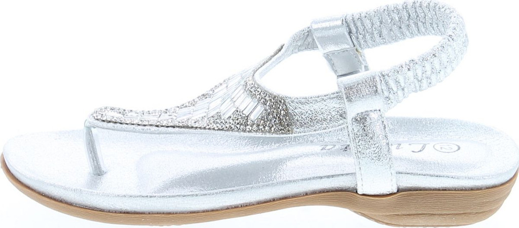 Lucita Crab Crab-1809Km Little Girls Gladiator Rhinestone Comfort Flat Sandals