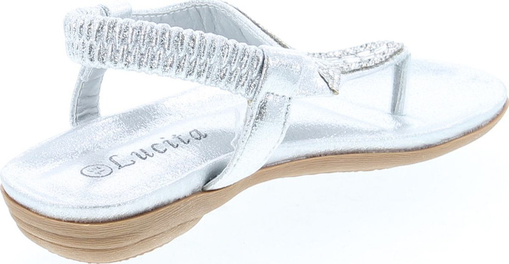 Lucita Crab Crab-1809Km Little Girls Gladiator Rhinestone Comfort Flat Sandals