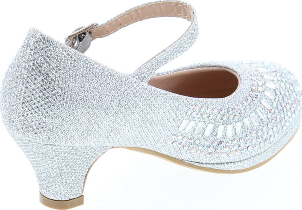 Link Cassie-28K Girls Rhinestone Platform Peagent Dress Shoes