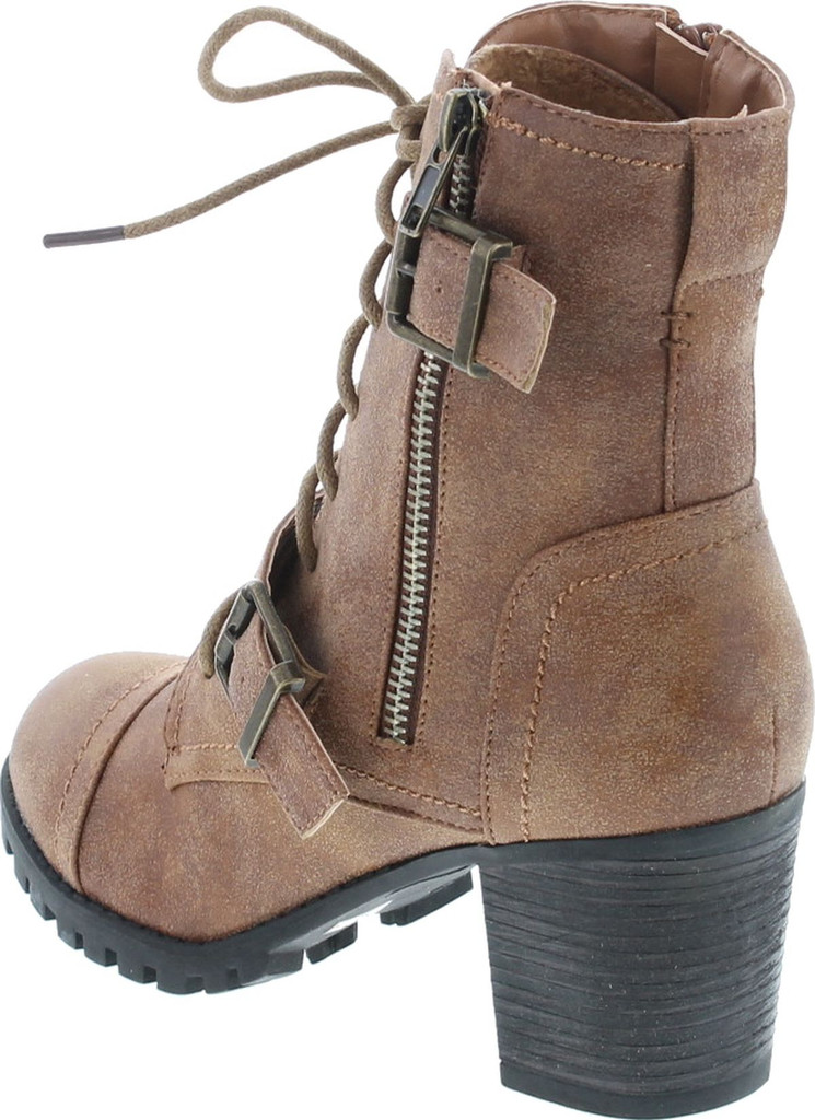 Bamboo Womens Baxter-12L Fashion Chunky Heel Bootie