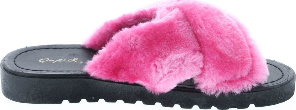 Qupid Conner-01 Women's Criss Cross Strap Slip On Slipper Platform Sandals