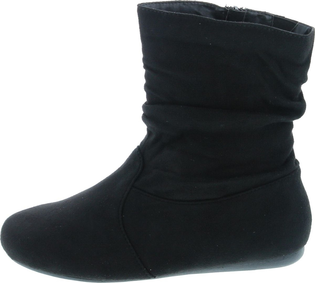 flat black slouch ankle boots