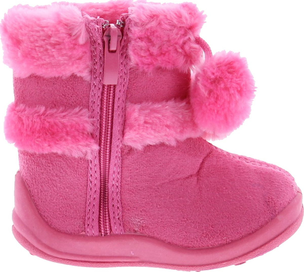 Kali Footwear Girls Zello Butterfly Glitter Pom Pom Boots