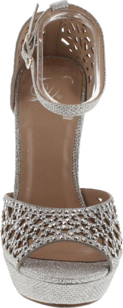 Delicious Womens Cadence Metallic High Heel Rhinestone Dress Party Shoes