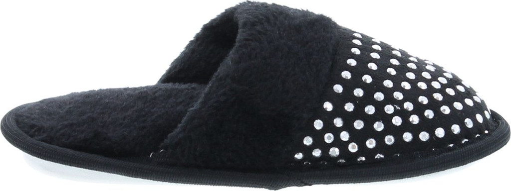 Static Footwear Girls Bling Fluffy Slip On Warm House Slippers