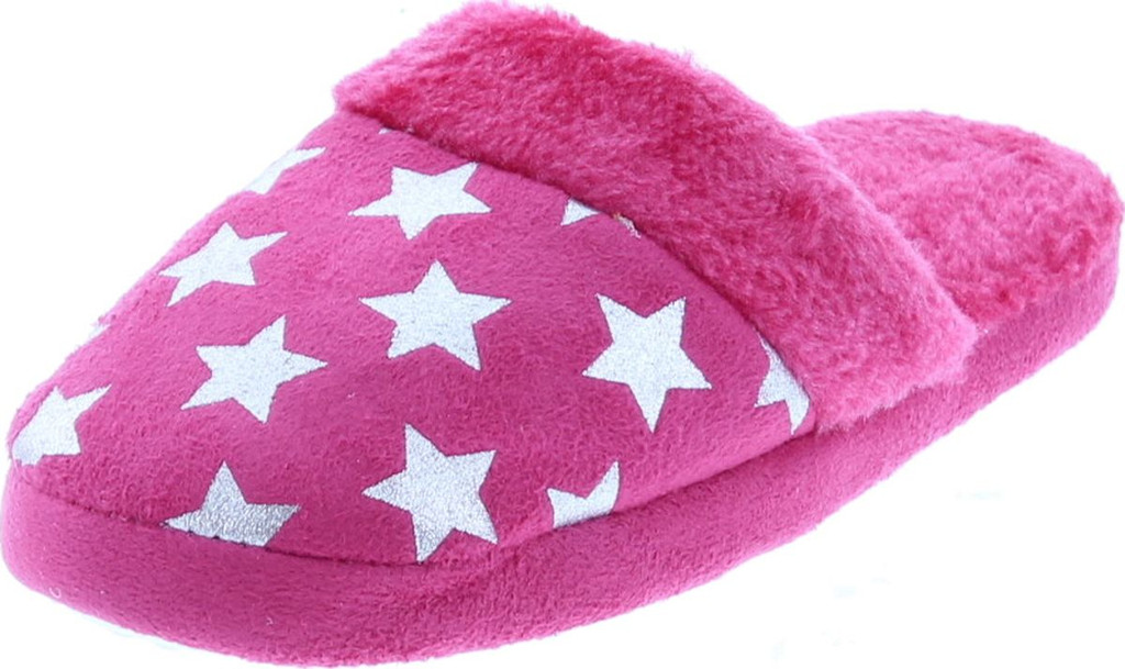 Static Footwear Girls Fluffy Slip On Warm House Slippers