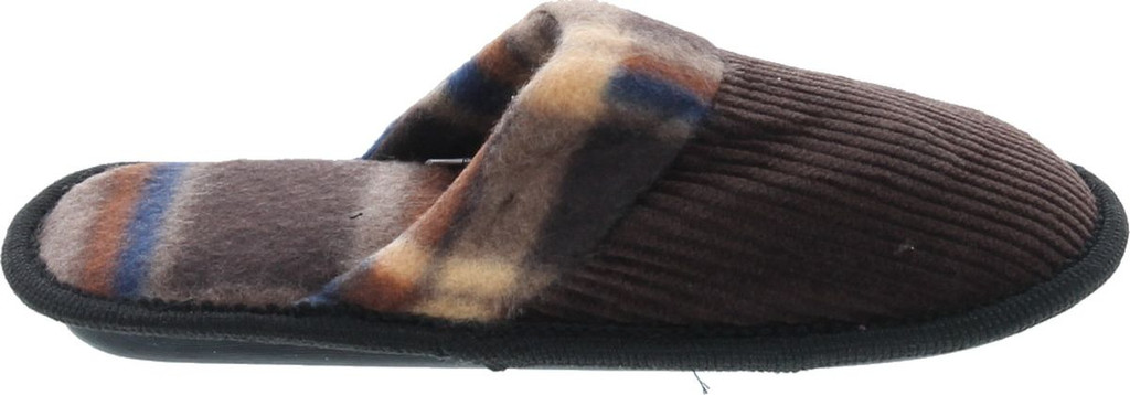 Static Footwear Boys Open Back Slip On Plaid House Slippers